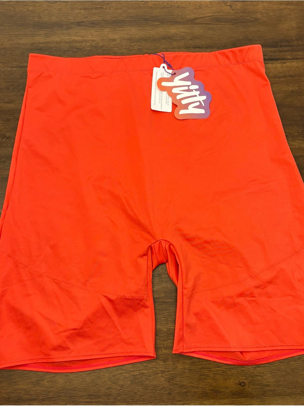 YITTY Bright Orange Shaping Shorts Plus Size 2X